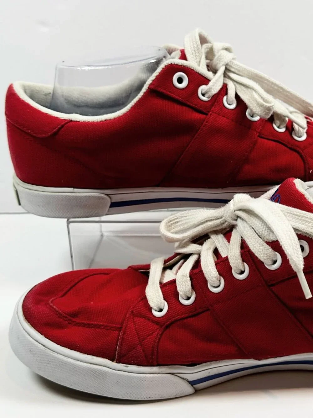 Polo By Ralph Lauren Red Humberto Canvas Sneakers Men's Sizez 9.5D Preppy Casual